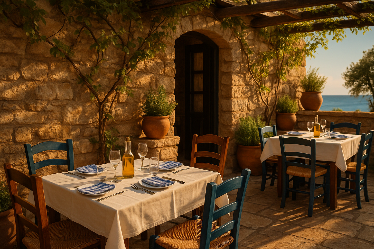 a beautiful, high-quality image at the top of the page. Suggestion: A warm, inviting photo of a Greek taverna, a vineyard landscape, or a close-up of wine glasses.